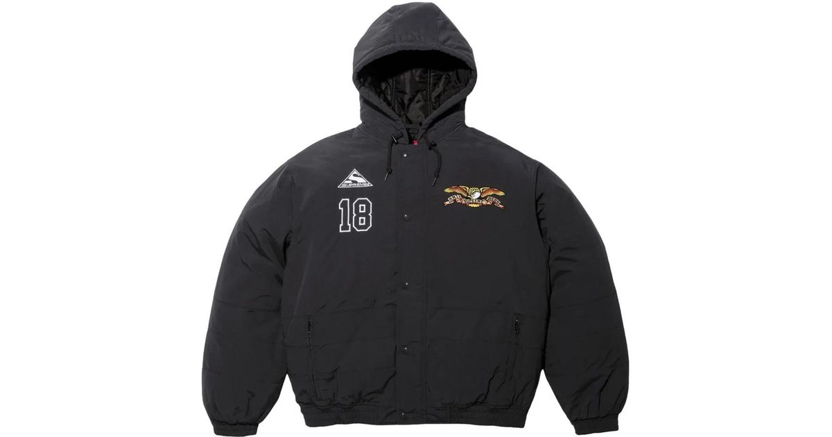 Supreme Antihero Stadium Hooded Jacket in Black for Men | Lyst UK