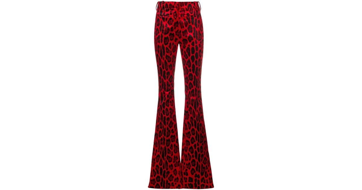 tom ford red leopard pants
