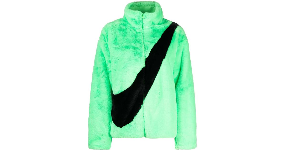 Nike Sportswear Faux-fur Jacket in Green | Lyst