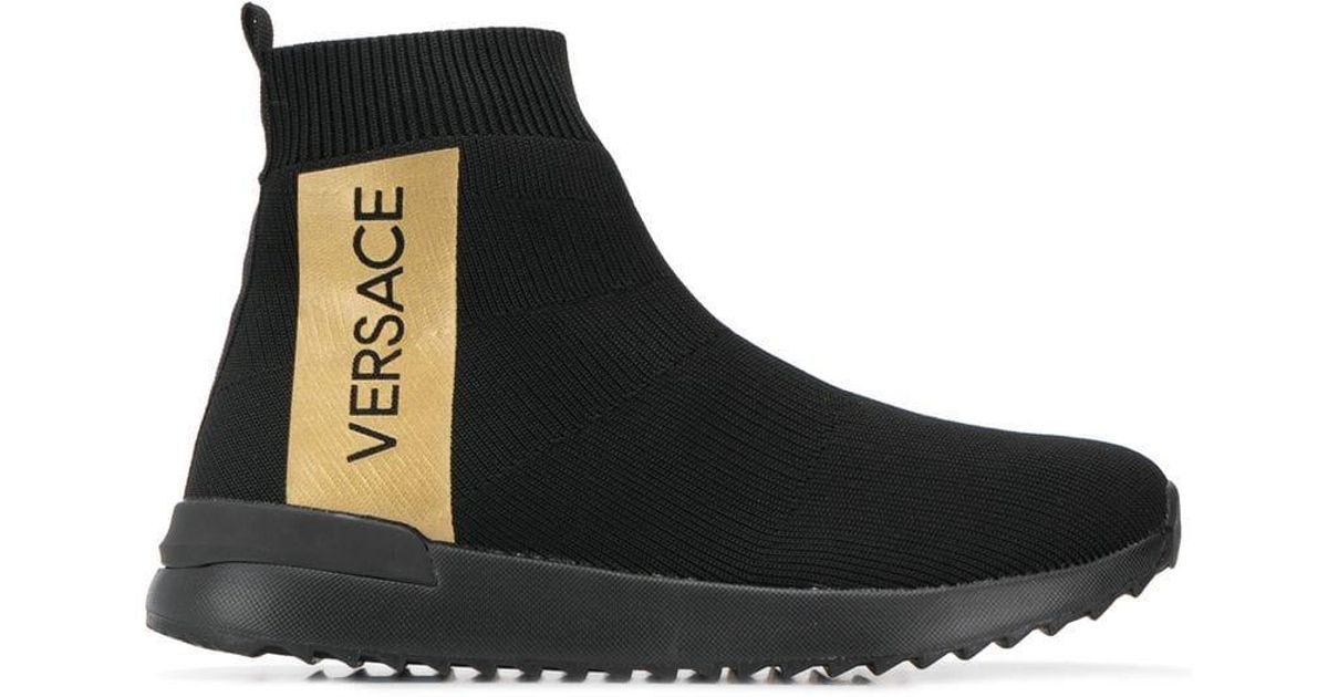 Versace Jeans Couture Sock Sneakers in Black | Lyst