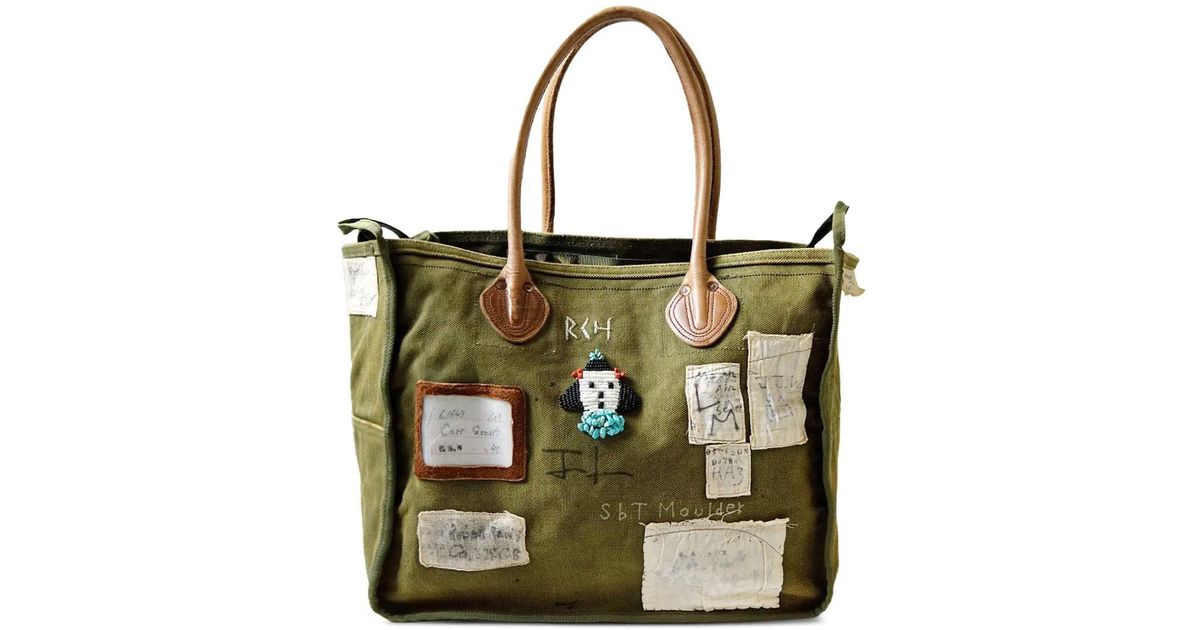 Kapital #4 Canvas Milk Bag Tote Bag in Green for Men | Lyst