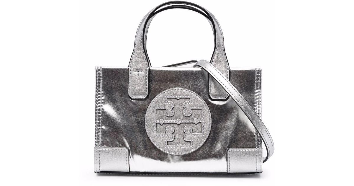 Tory Burch Ella Metallic Micro Tote Bag | Lyst