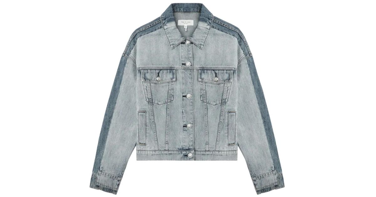 For Rag Given Button Rag & Bone Panelled Button Jacket in Blue | Lyst