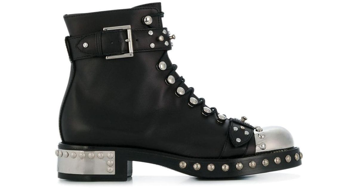 alexander mcqueen hobnail ankle boots