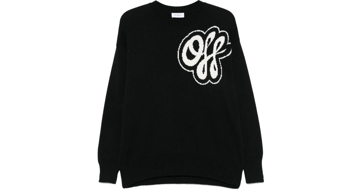 Off Script Sweater Off-White c/o Virgil Abloh Hand-Drawn Script Sweater in Black | Lyst