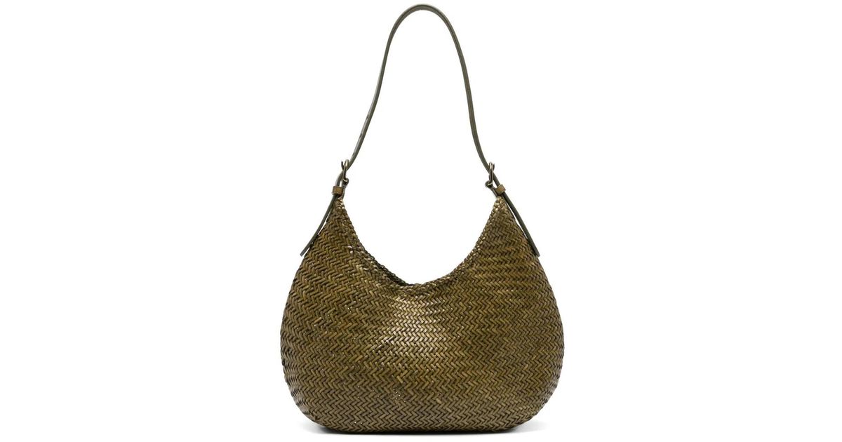 Dragon Diffusion Luna Mezza Woven Shoulder Bag in Green | Lyst