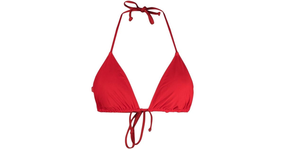 Ganni String Bikini Top in Red | Lyst UK