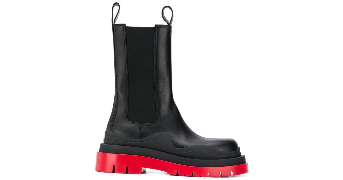Bottega Veneta Tire Boots in Black | Lyst