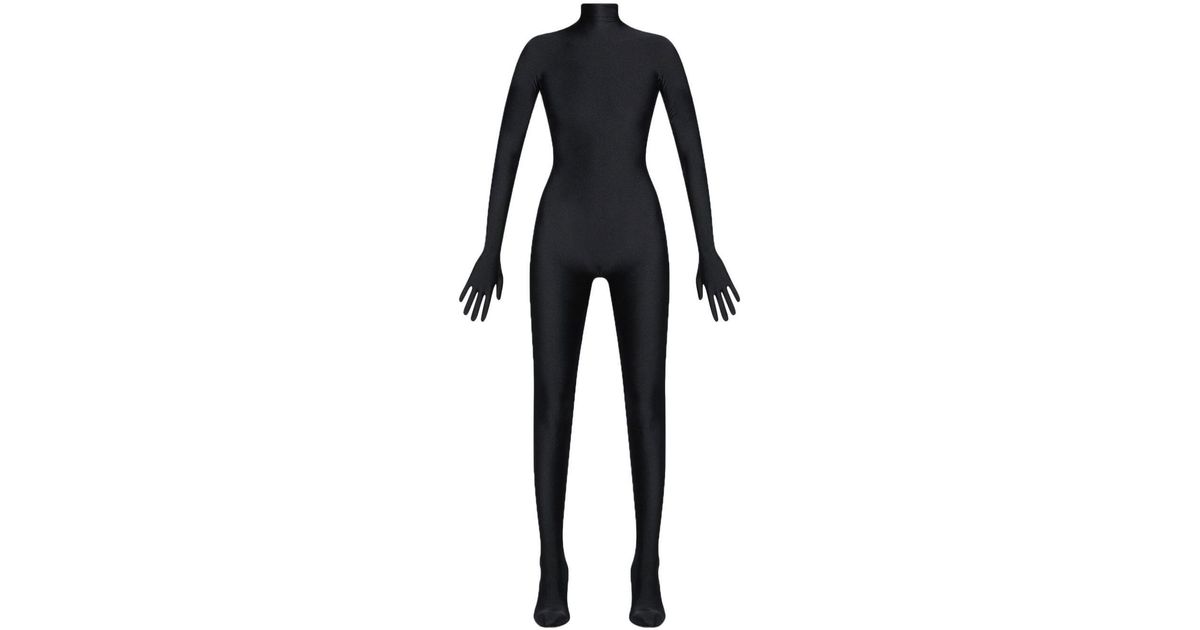 Balenciaga Falkon Glove-sleeve Bodysuit in Black | Lyst