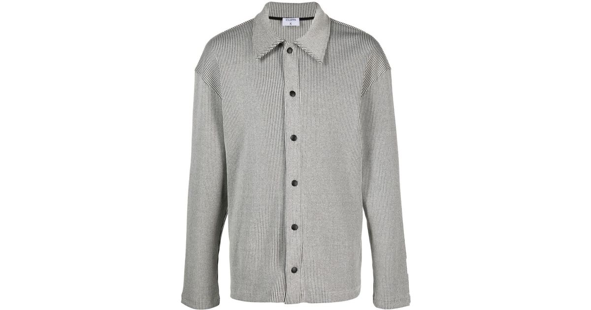 Filippa K Organic Cotton-blend Overshirt Jacket in Gray for Men | Lyst