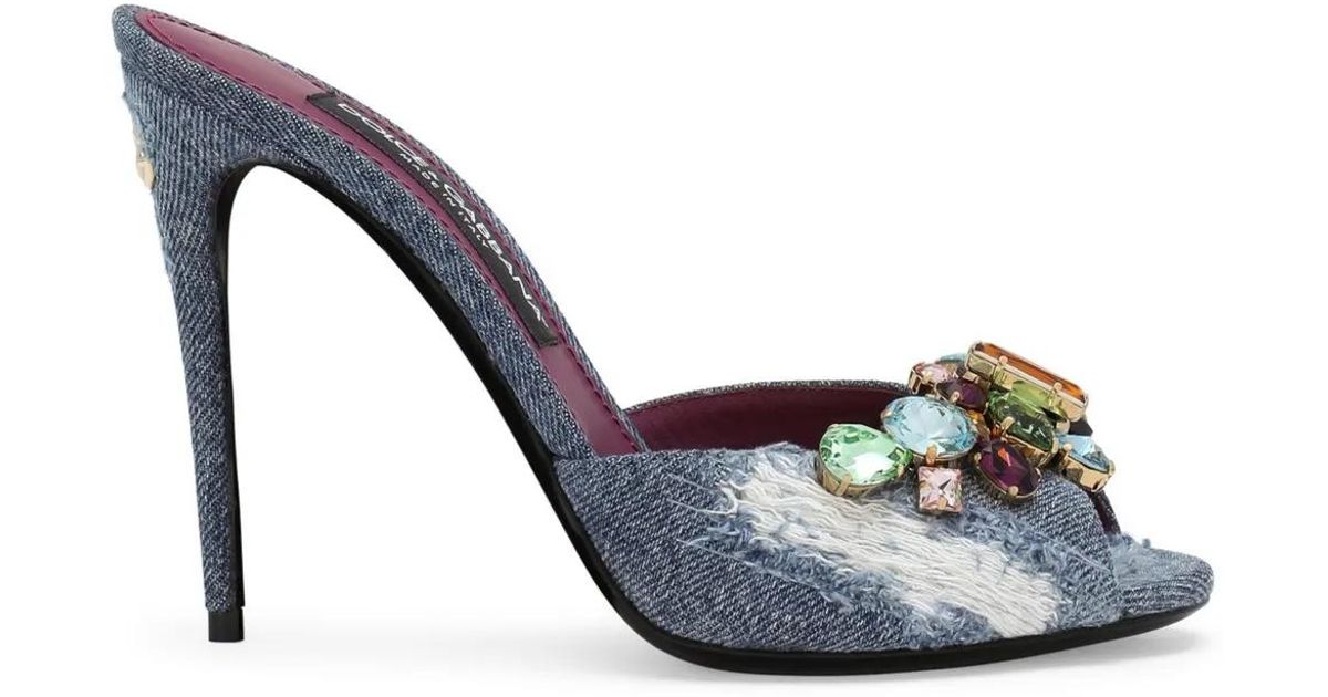 サンダル・ミュール Dolce & Gabbana Embellished satin Keira sandals Keira 60 embellished satin sandals in black - Dolce Gabbana