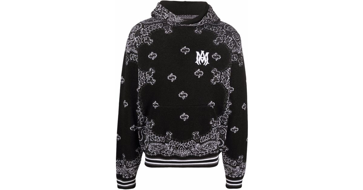 Amiri Cotton Bandanapattern Hoodie in Nero (Black) for Men Save 25