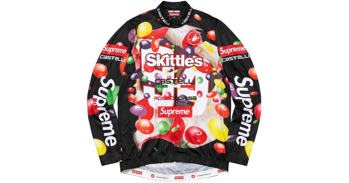 メンズ Supreme X Skittles X Castelli サイクリングジャージ レッド