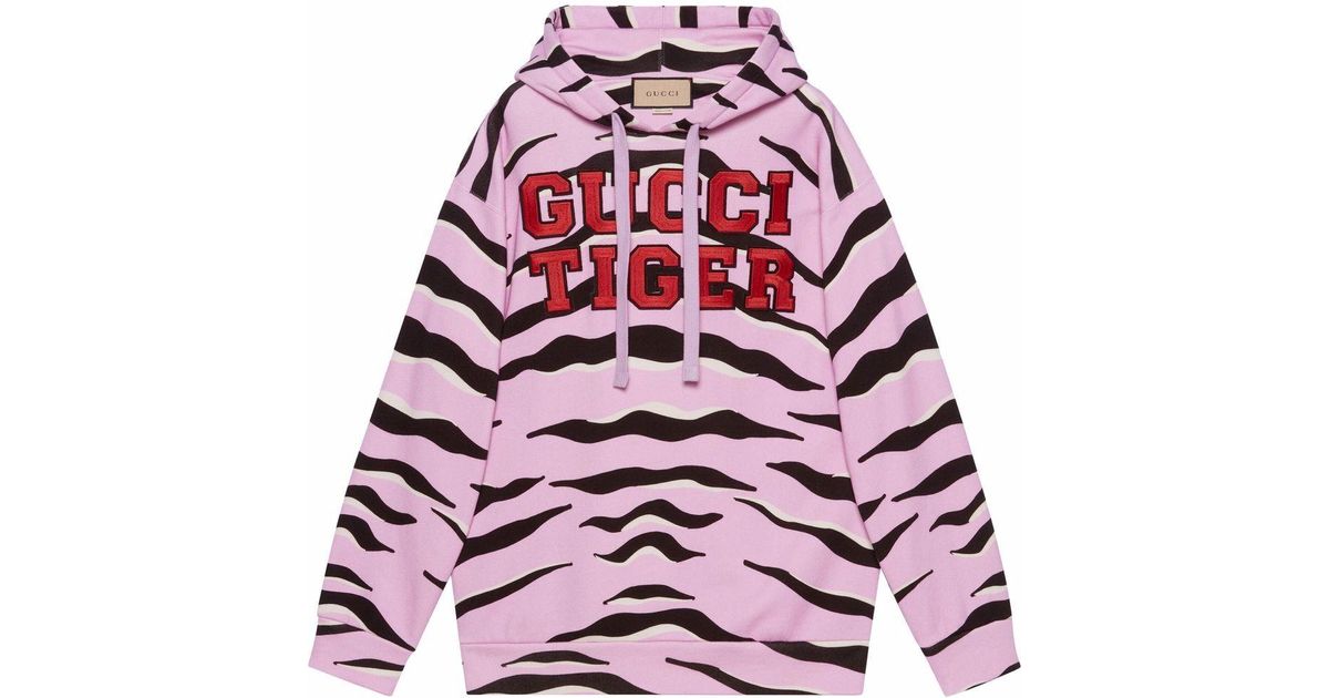 Gucci Tiger Hoodie in Pink Lyst