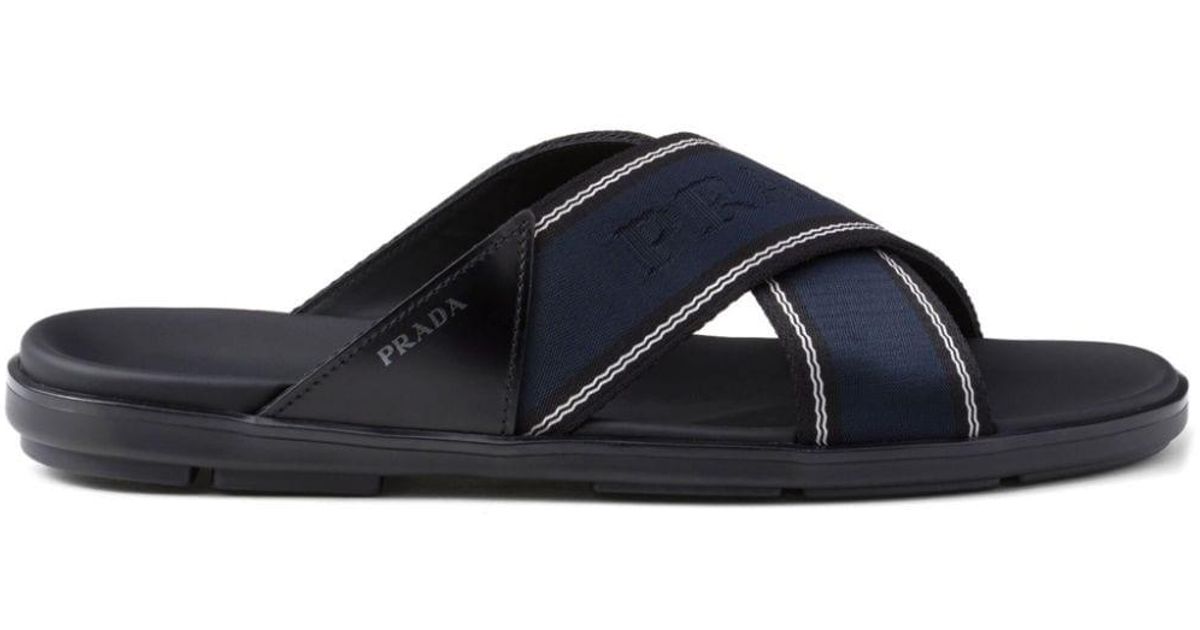 Prada logo jacquard sandals hotsell