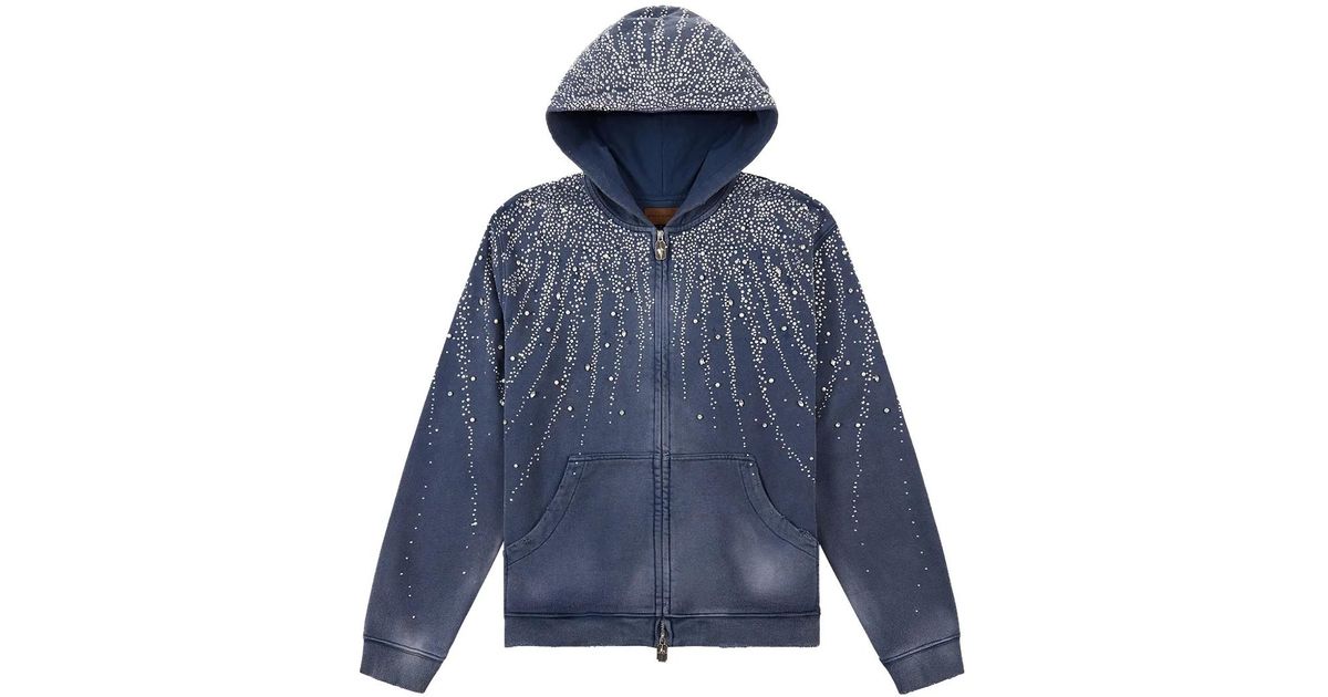 BIRTH OF ROYAL CHILD Diamond Zip-Up Hoodie in Blue for Men | Lyst UK