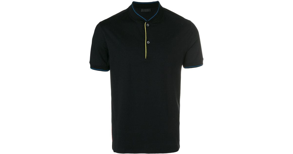 collarless polo shirt
