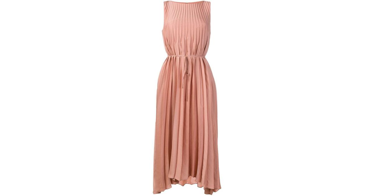 Vince chevron shop pleated midi dress