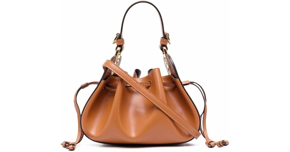 Fendi Pomodorino Leather Mini Bag in Brown | Lyst UK
