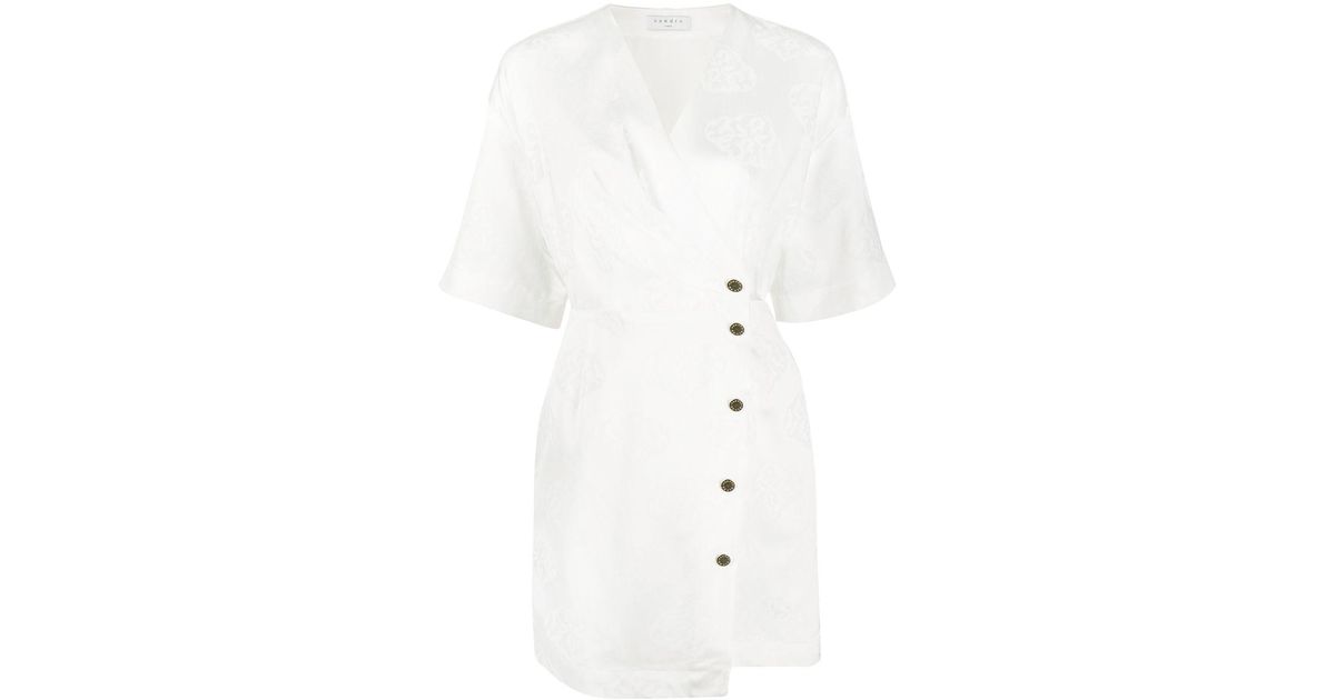 Robe imprimée à design cache-cœur Sandro en coloris Blanc | Lyst