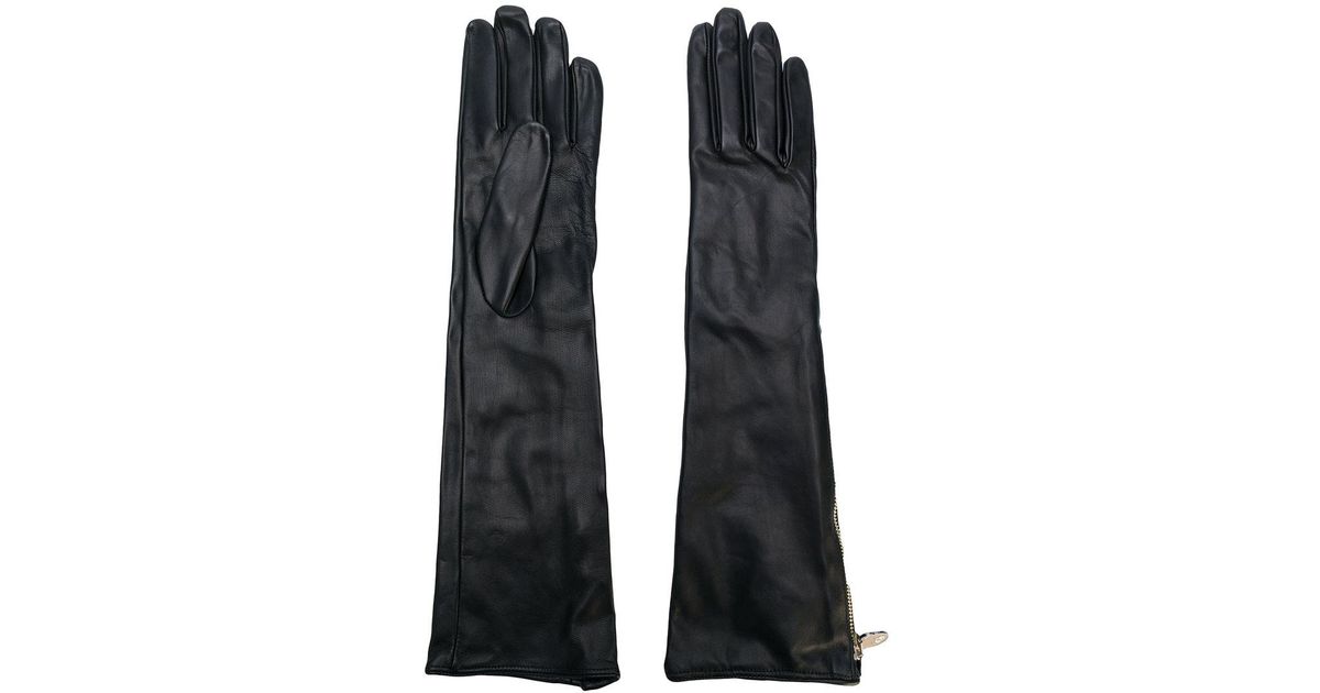 moschino leather gloves