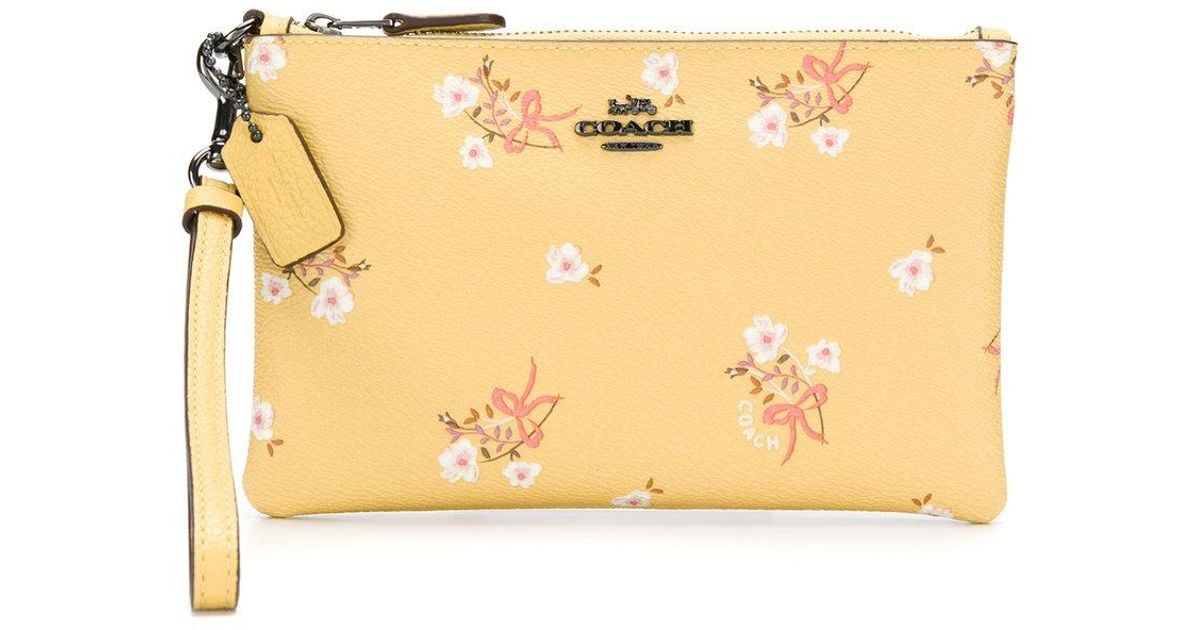 Coach yellow shop flower purse