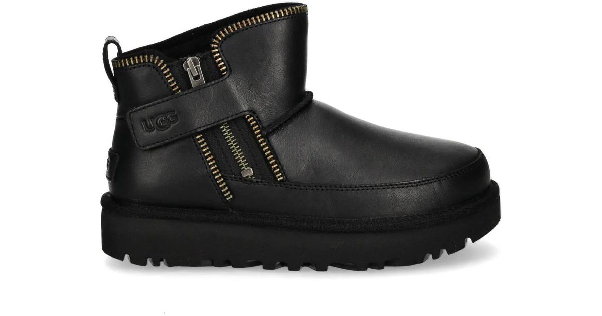 UGG Classic Mini Moto Boots in Black Lyst UK