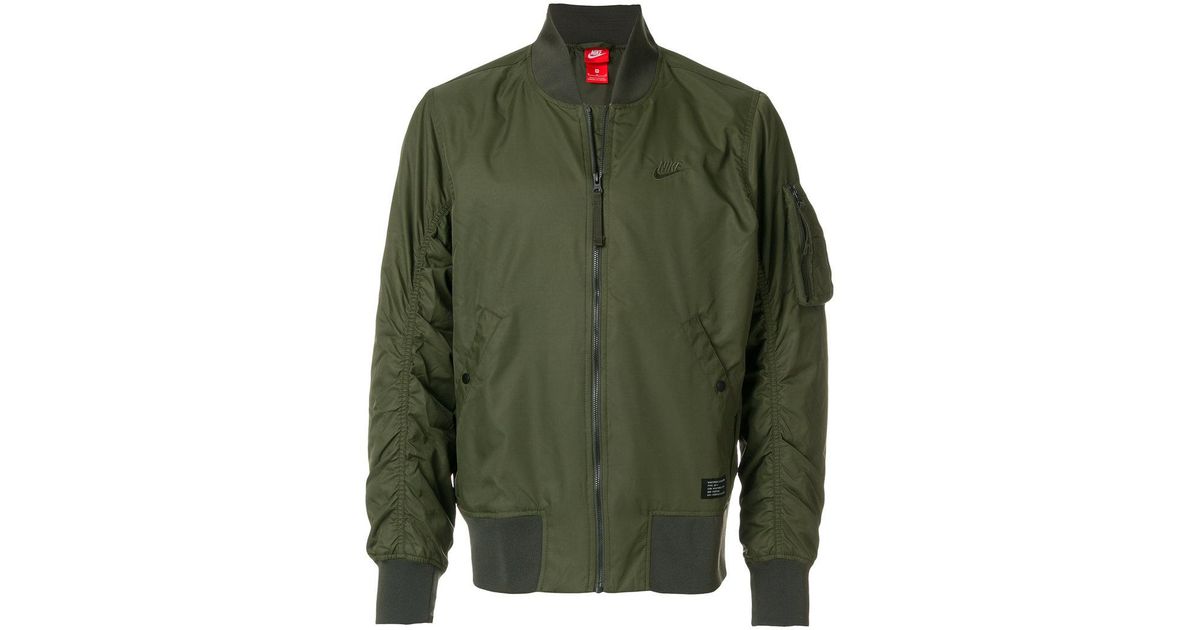 nike green bomber jacket