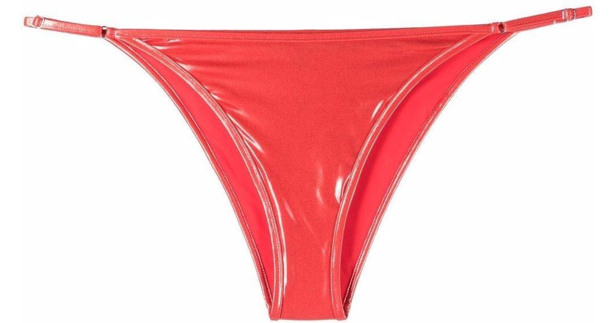 antonella rizza High-shine Stella Bikini Bottoms in Red - Lyst