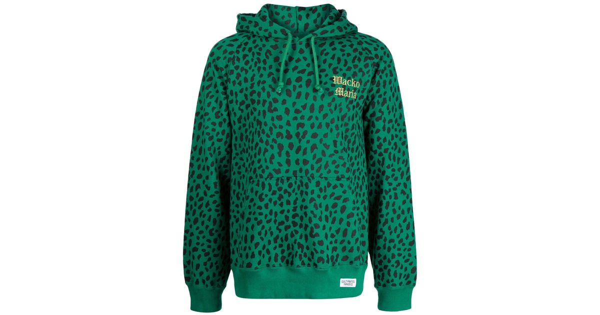 Wacko Maria Logo-embroidered Drawstring Hoodie in Green for Men | Lyst