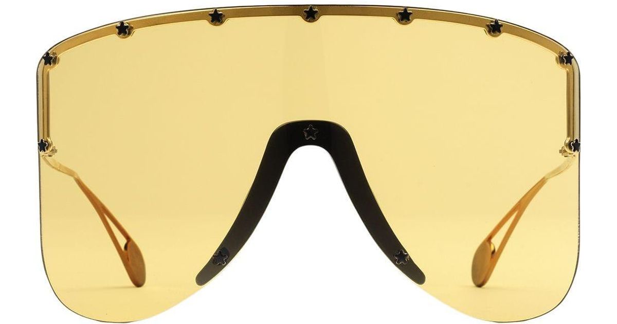 Gucci Mask Sunglasses in Yellow | Lyst