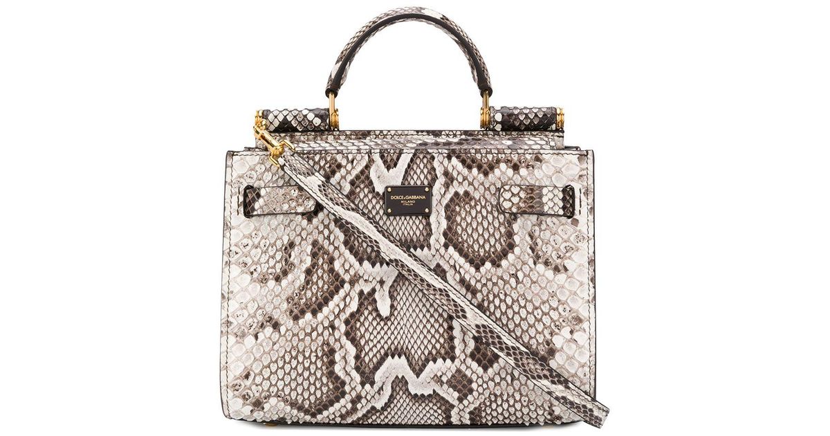 Dolce & Gabbana Snake-print Handbag in Brown - Lyst