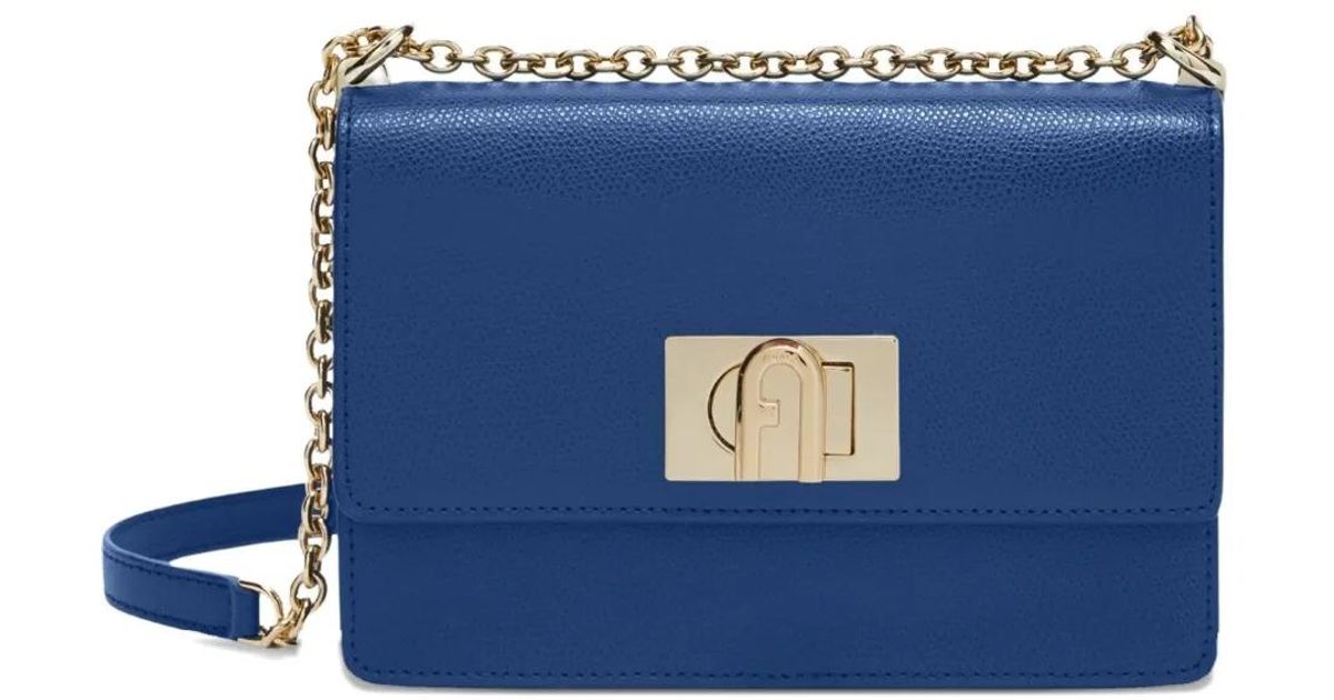 Furla Lock Furla Flap-Lock Chain Shoulder Bag in Blue | Lyst