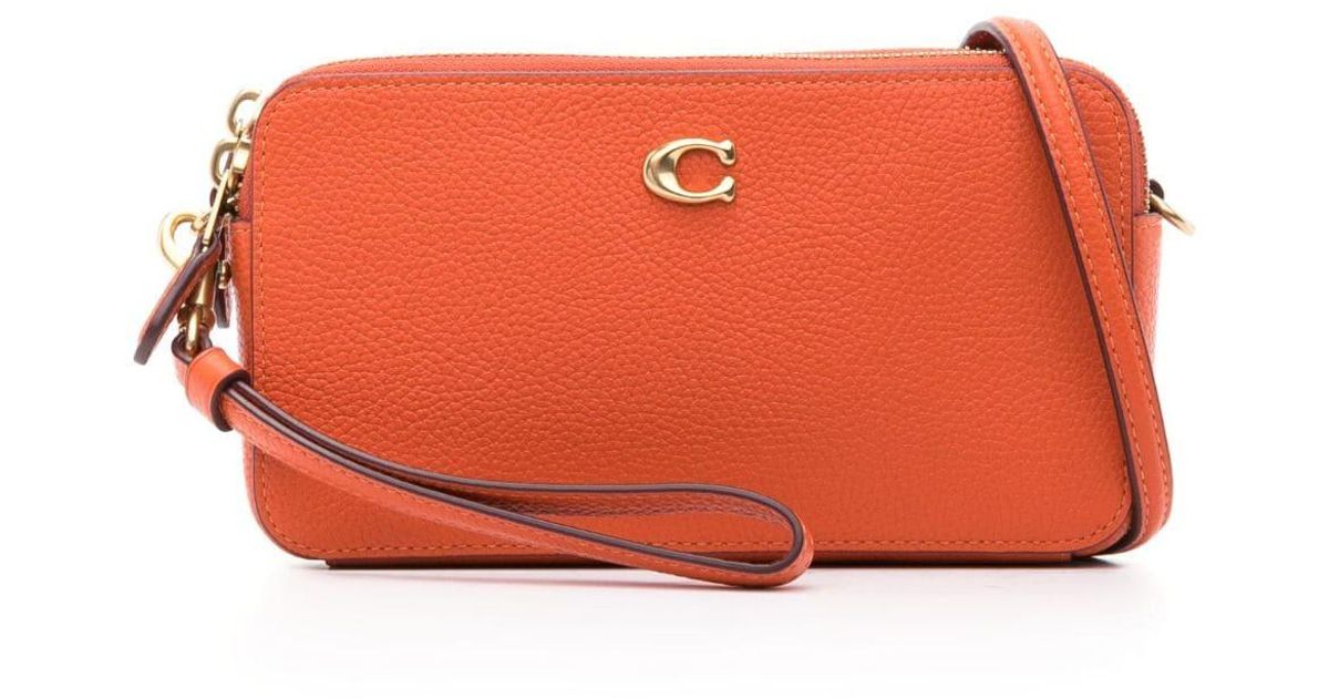 COACH Kira Leather Cross Body Bag in Orange Lyst UK