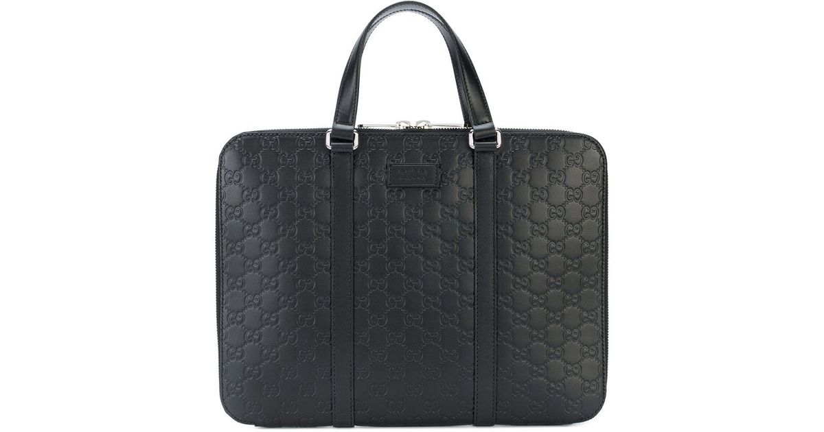 gucci signature leather briefcase