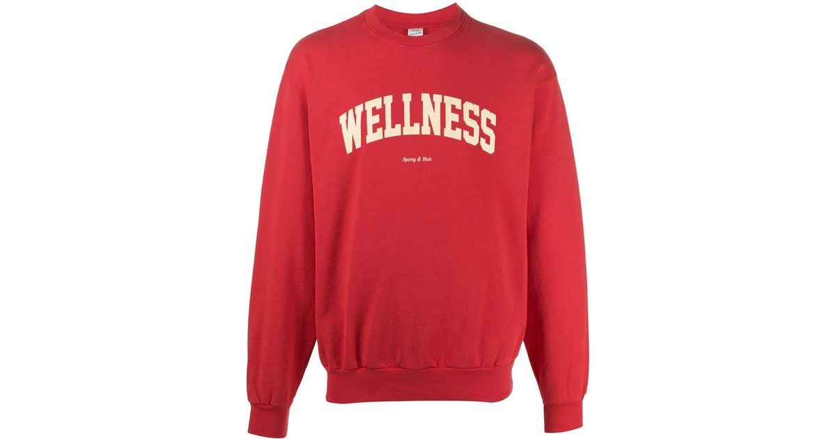 Sporty & Rich Sweatshirt mit "Wellness"-Slogan in Rot für Herren | Lyst DE