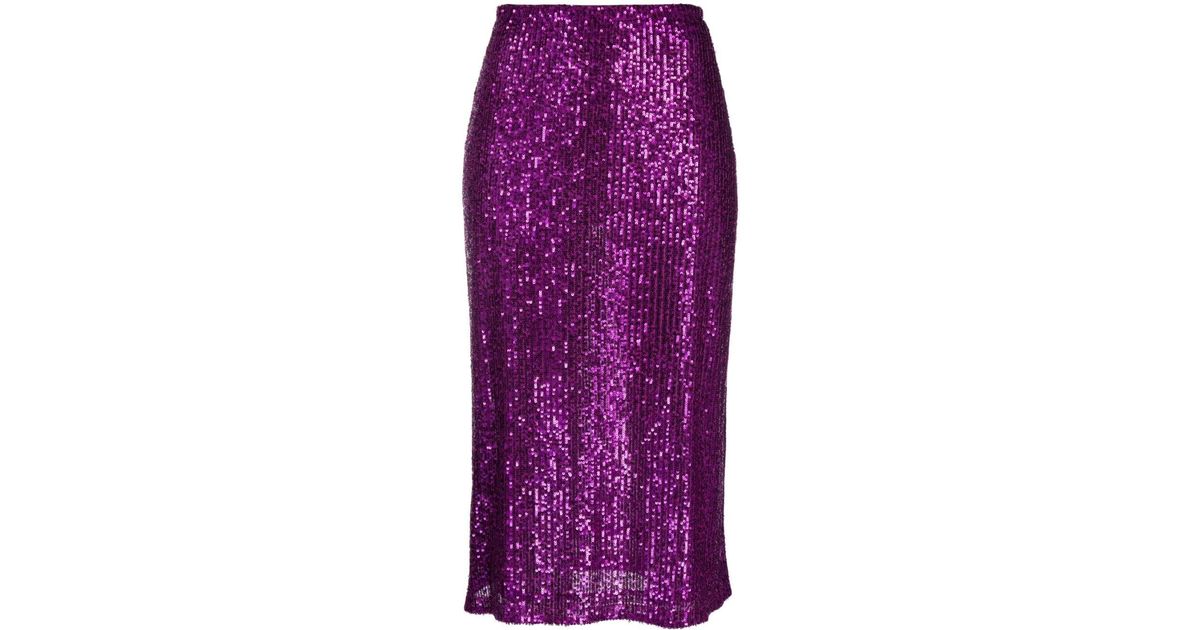 Baum und Pferdgarten Sequin-embellished Midi Skirt in Purple | Lyst