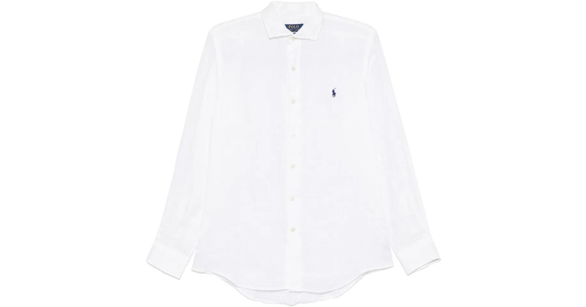 Polo Ralph Lauren Linen Shirt in White for Men | Lyst