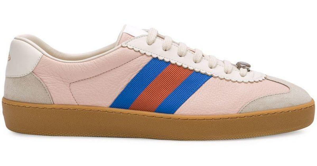Gucci Synthetic G74 Web Stripe Sneakers for Men | Lyst
