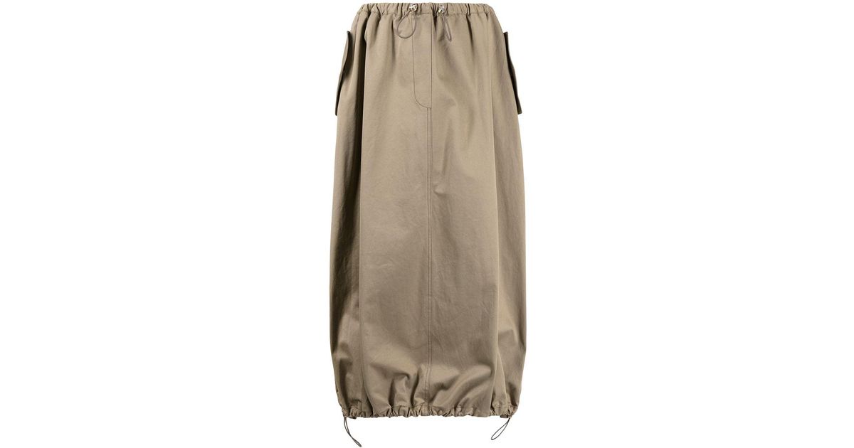 Dion Lee Drawstring Parachute Midi Skirt in Brown | Lyst 