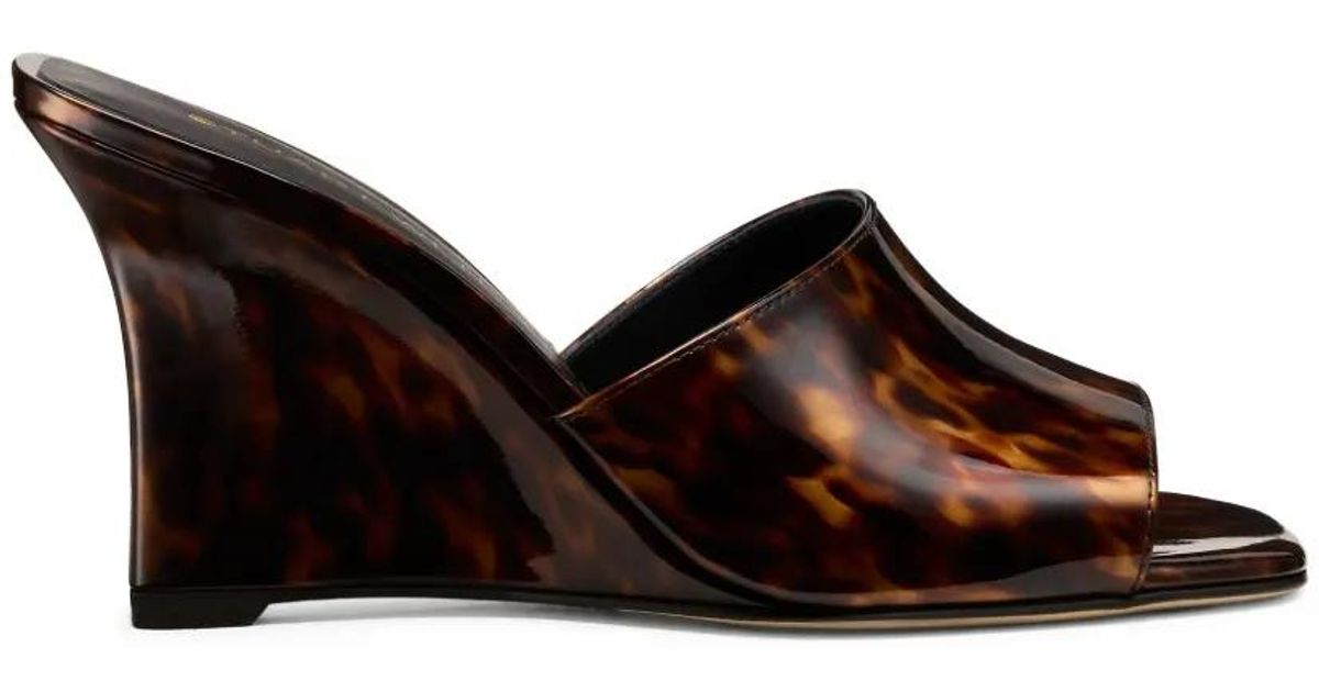 Stuart Weitzman Vinnie Wedge Sandals in Brown | Lyst UK