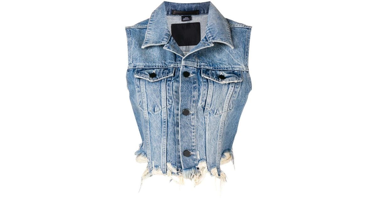 cropped denim vest