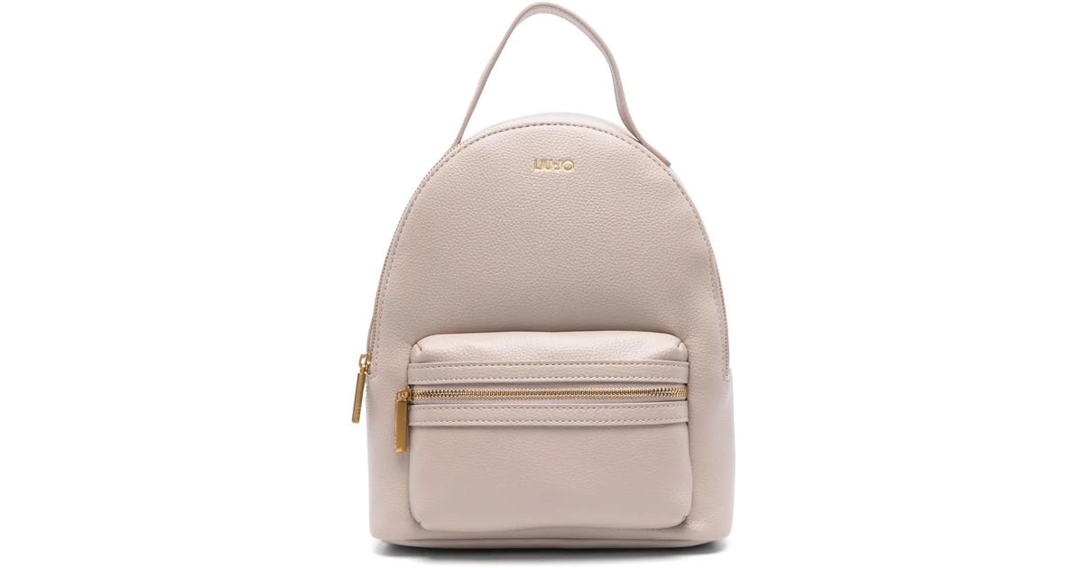 LIU JO Onice ECS Backpack Zaino Donna M – Tortora Chiaro, Effetto Granuloso, 23x30,5x12 Cm, Elegante E Casual