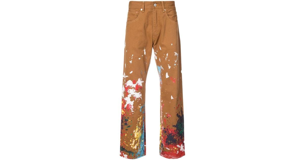 Junya Watanabe Cotton X Levi's Paint Splatter Trousers in Brown for Men -  Lyst