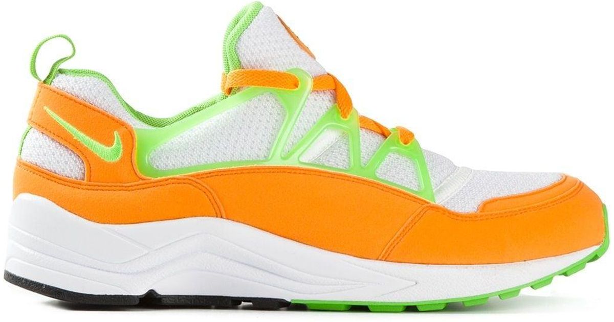 huaraches green and orange