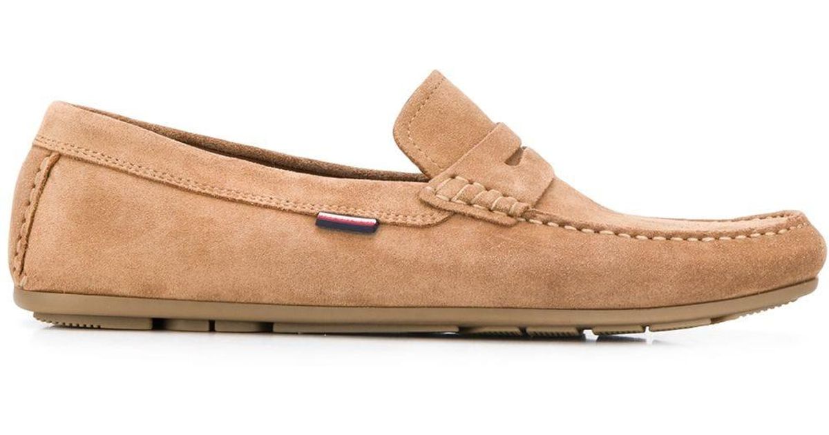 Tommy Hilfiger Suede Loafers in Natural for Men Lyst