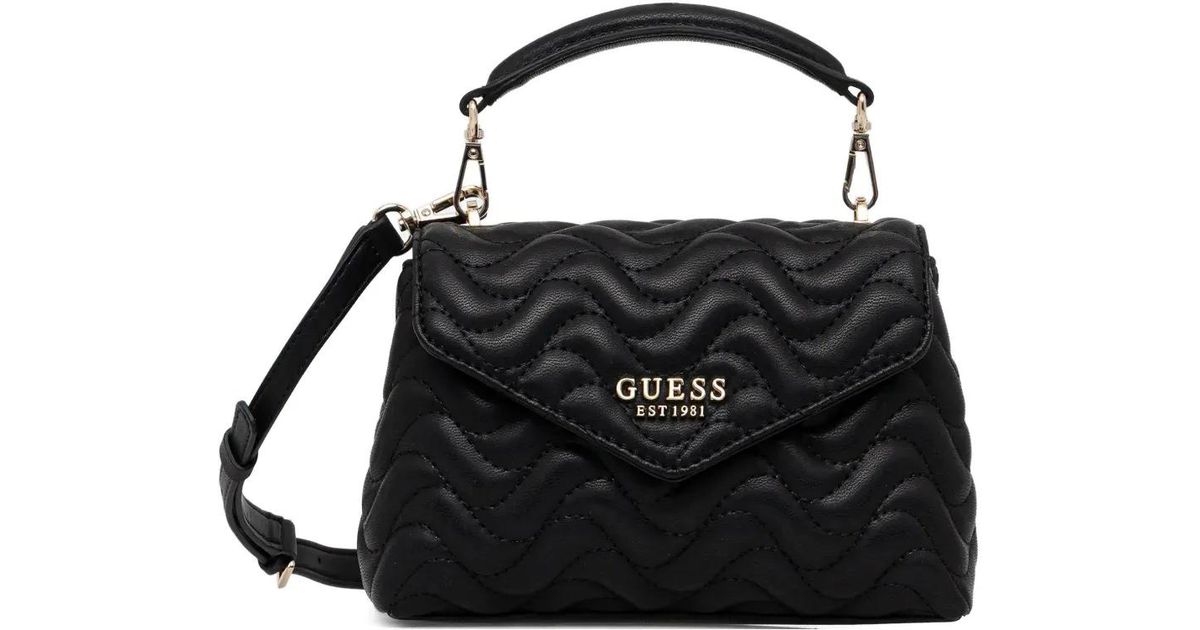 Guess Mini Melisandra Quilted Tote Bag in Black | Lyst