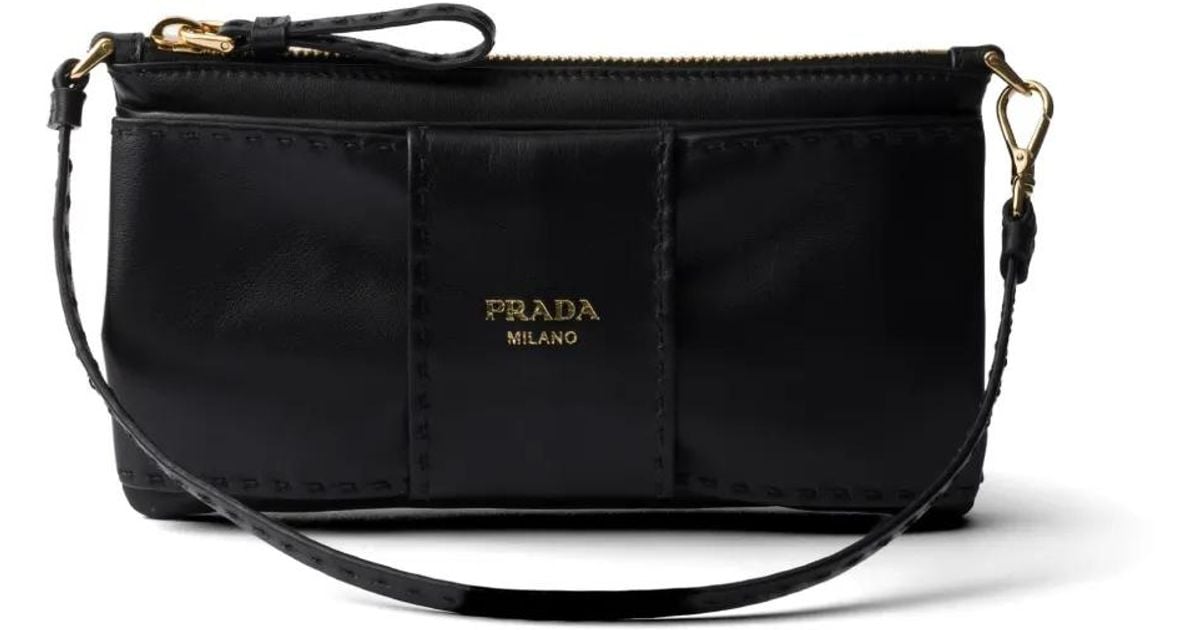 Prada ナッパレザー ポーチ ブラック | Lyst