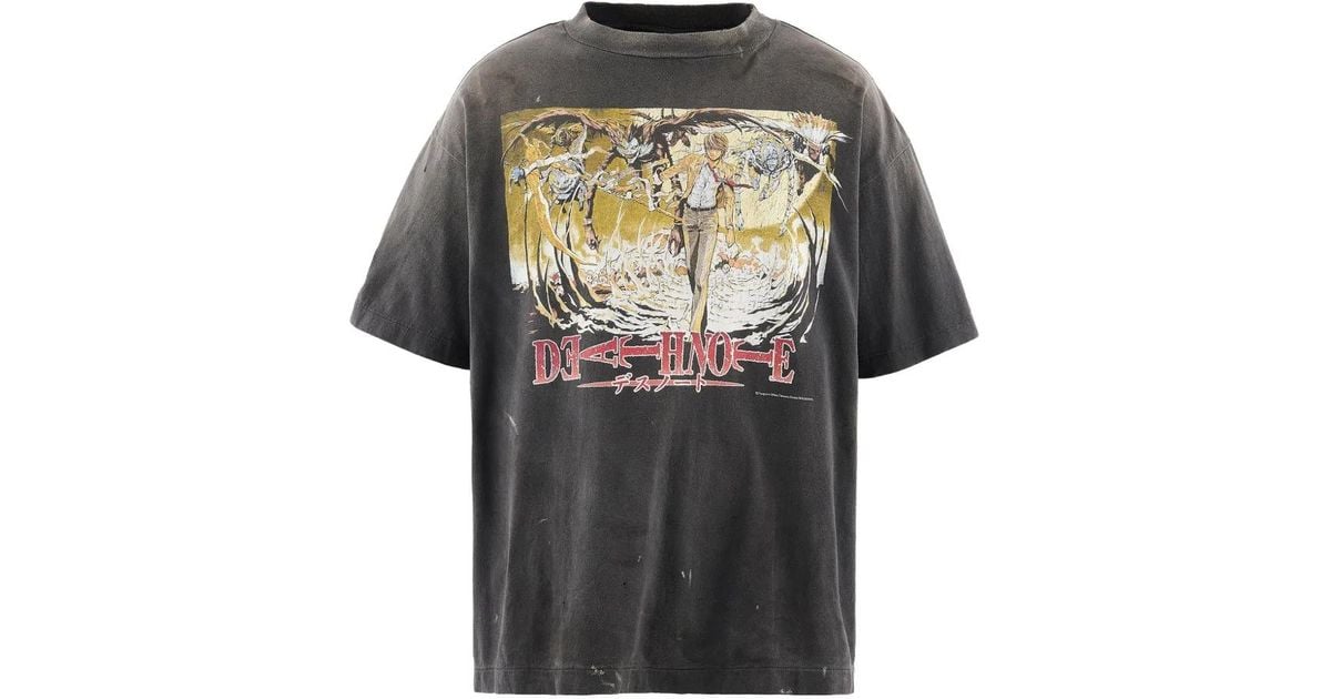 SAINT Mxxxxxx X Death Note Print T-Shirt in Grey for Men | Lyst UK