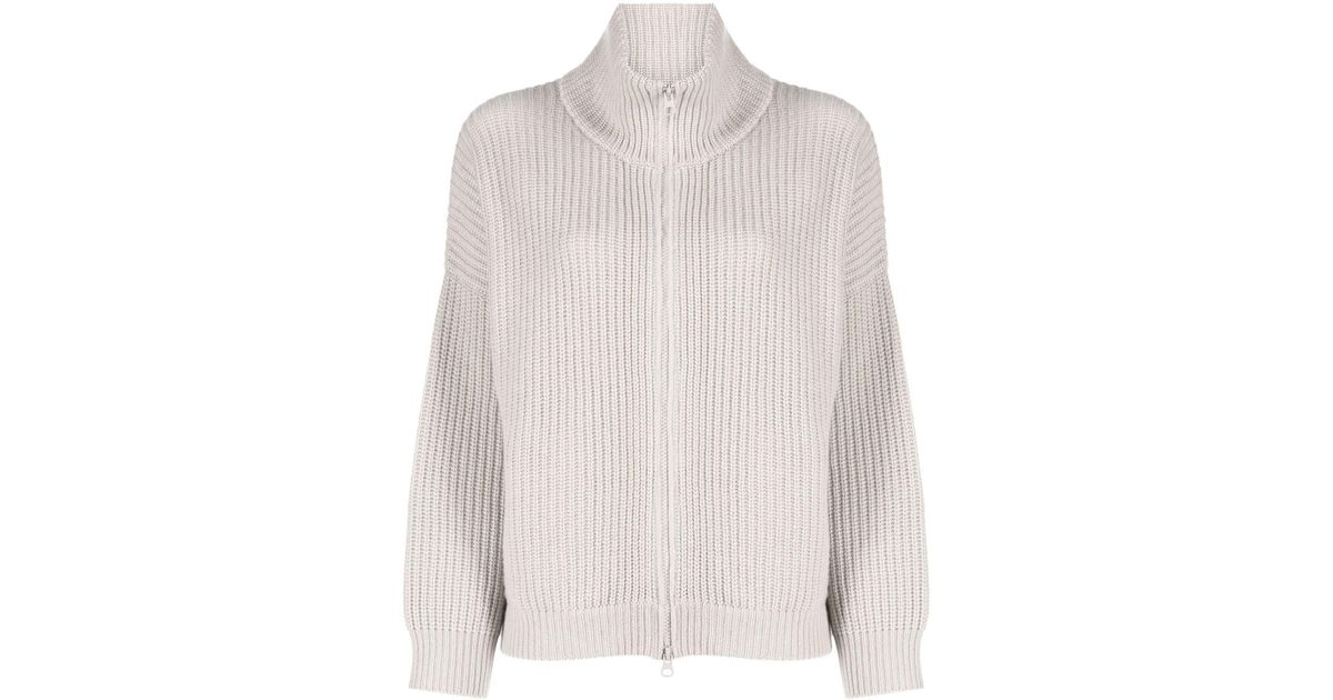 Lisa Yang Mella Zip Through Cardigan - Neutrals for Women